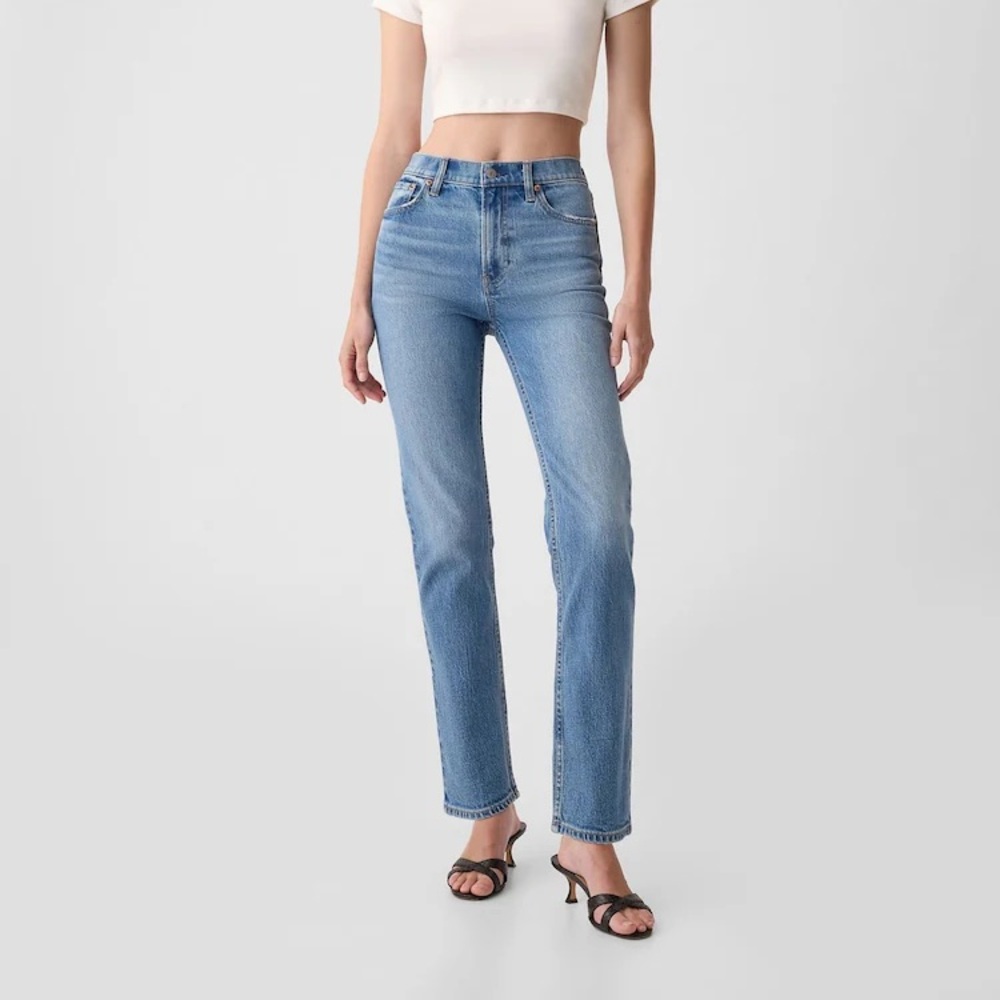 Express Super High Rise Straight Jeans